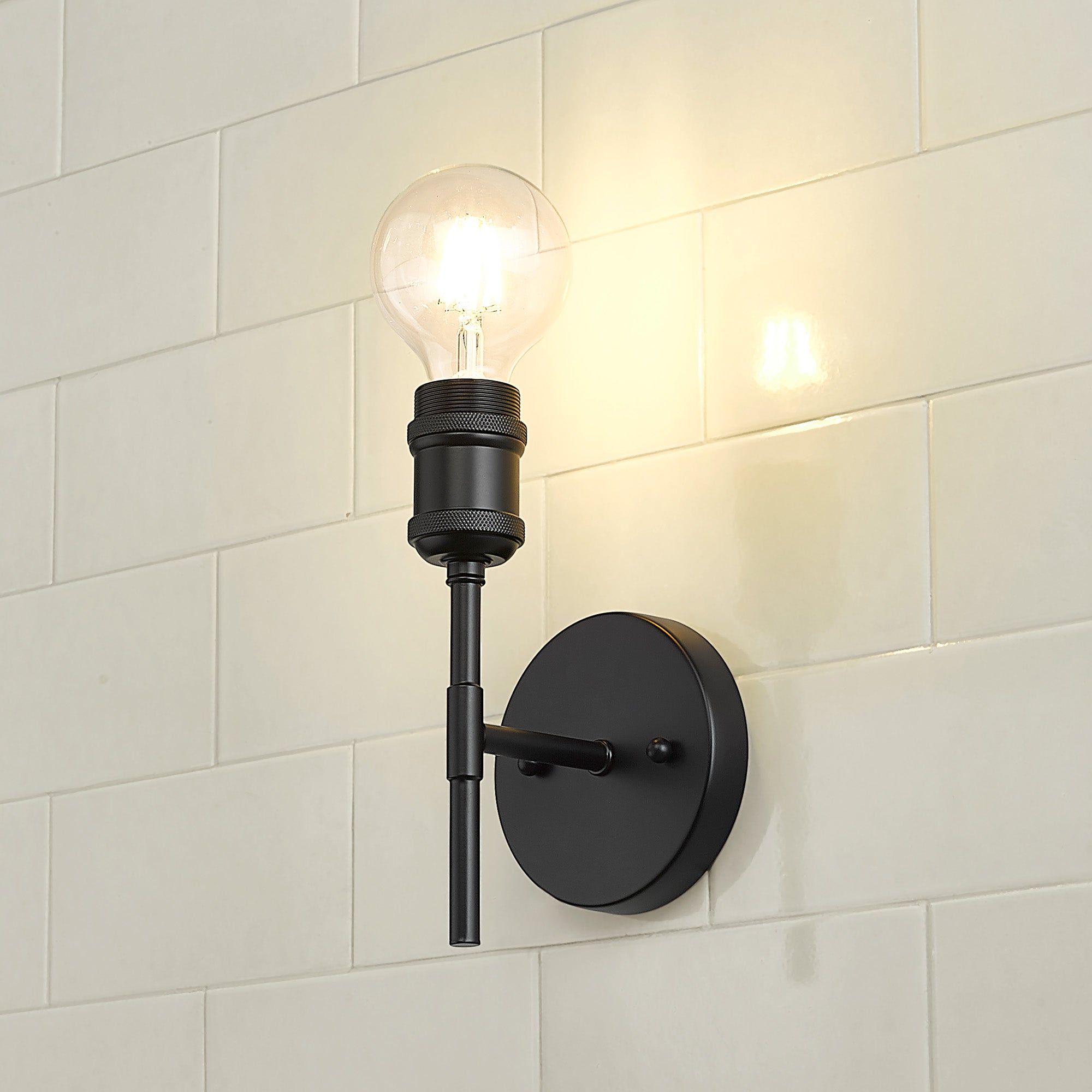 Axel 1-light Wall Sconce in Matte Black, alternate view - Golden Lighting