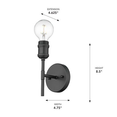 Axel 1-light Wall Sconce in Matte Black, alternate view - Golden Lighting