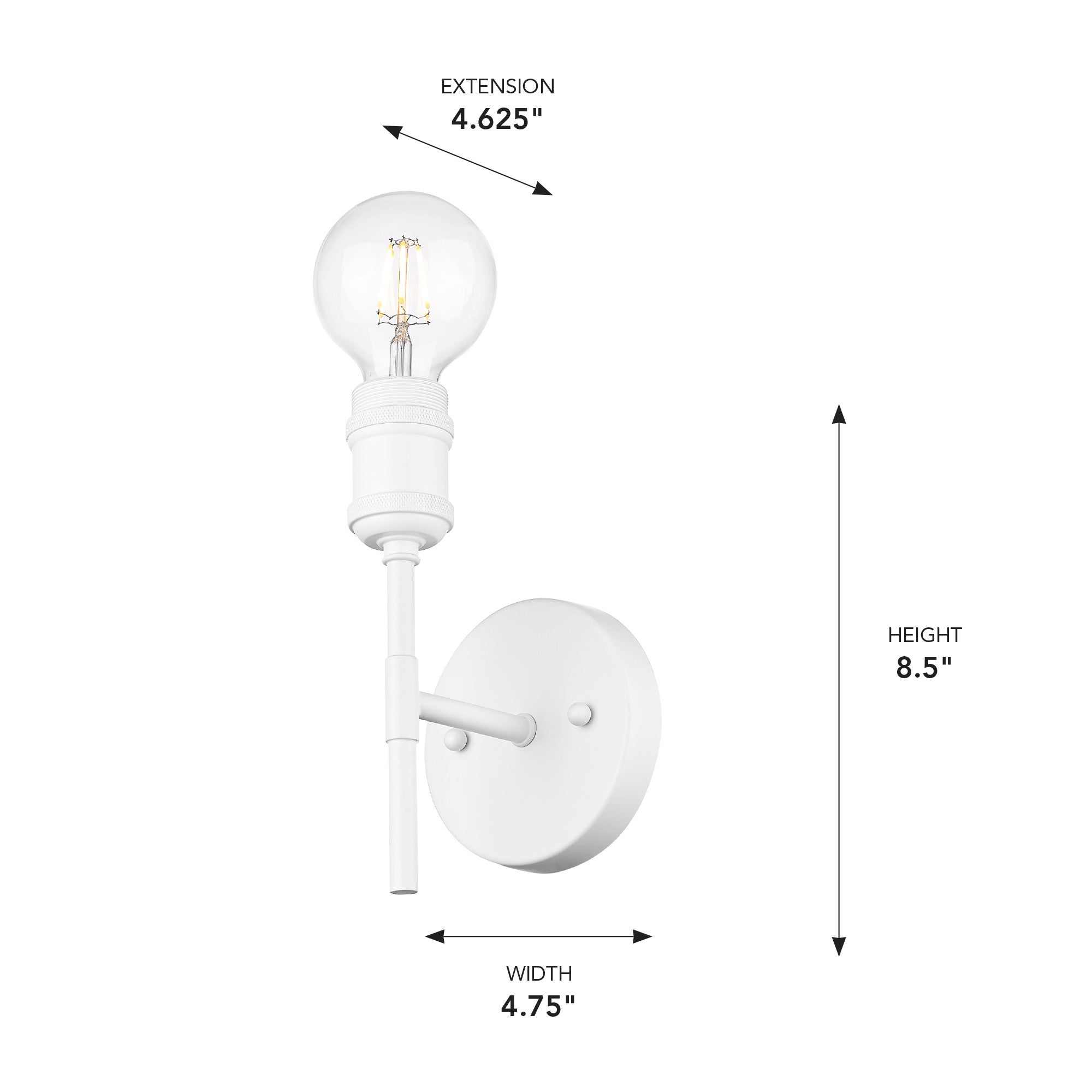 Axel 1-light Wall Sconce in Matte White, alternate view - Golden Lighting