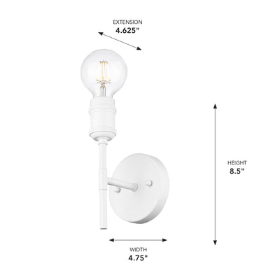 Axel 1-light Wall Sconce in Matte White, alternate view - Golden Lighting