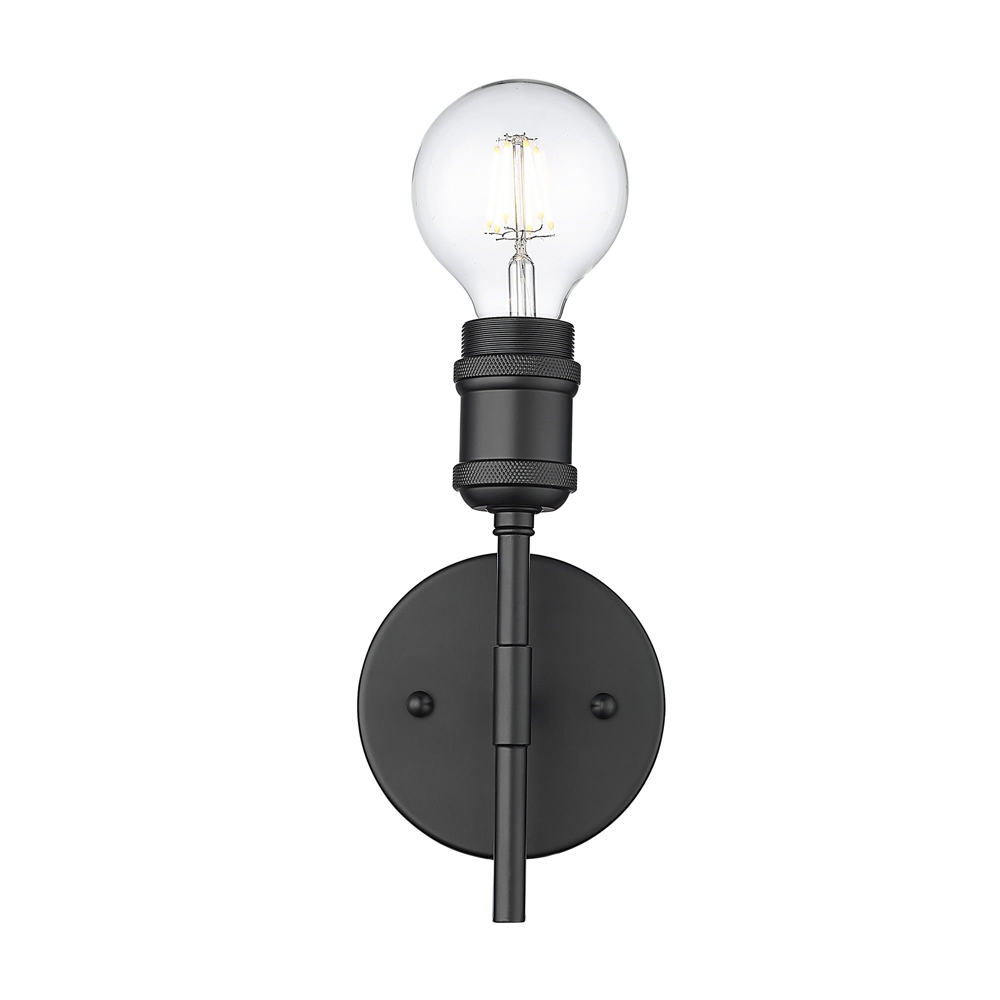 Axel BLK 1 Light Wall Sconce in Matte Black - Matte Black / No Shade / NA - Golden Lighting