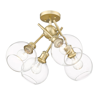 Axel 1-light Wall Sconce in Brushed Champagne Brass and Globe Clear Glass
