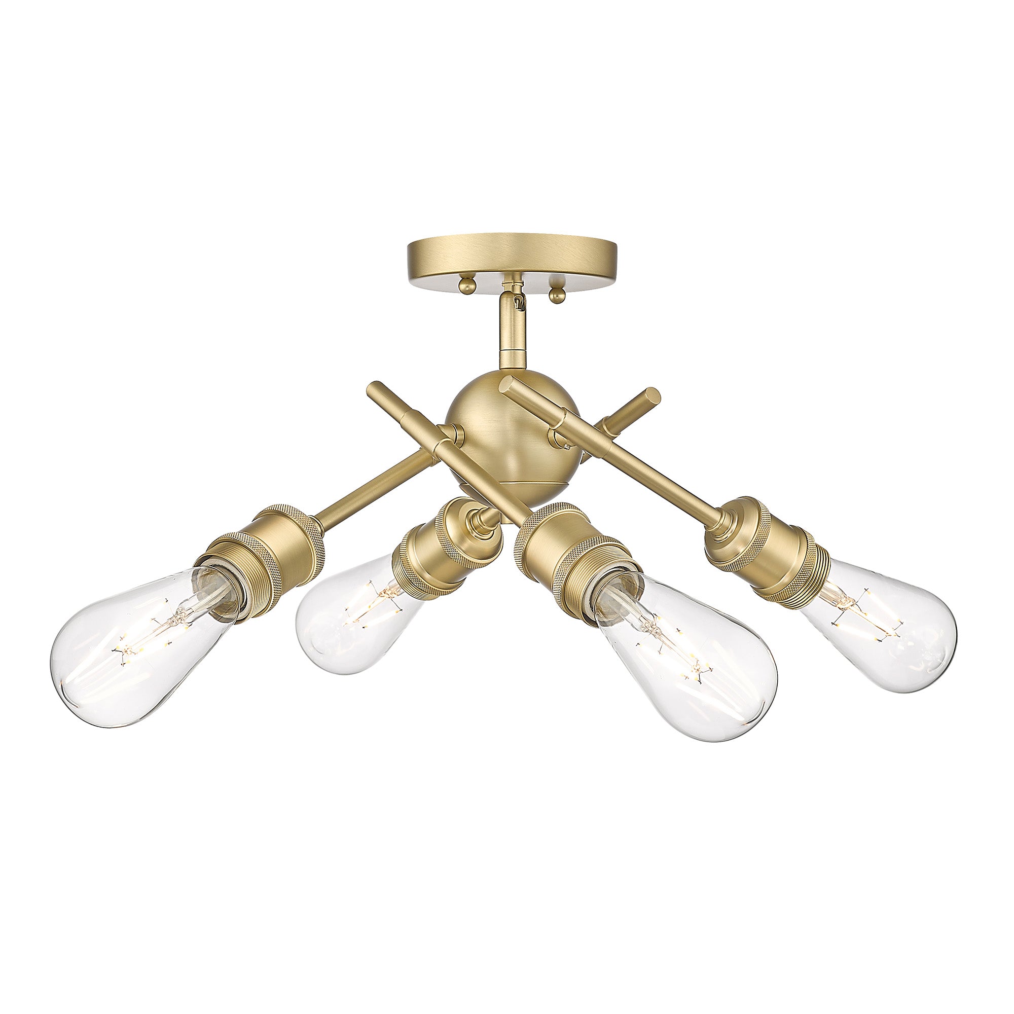 Axel 4-light Semi-Flush Mount in Brushed Champagne Brass