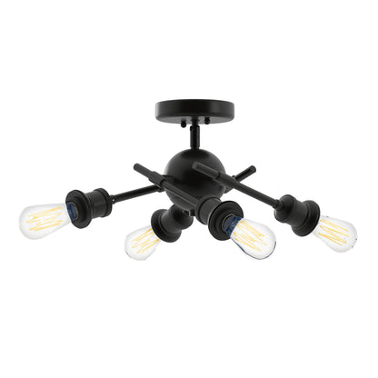 Axel 4-light Semi-Flush Mount in Matte Black