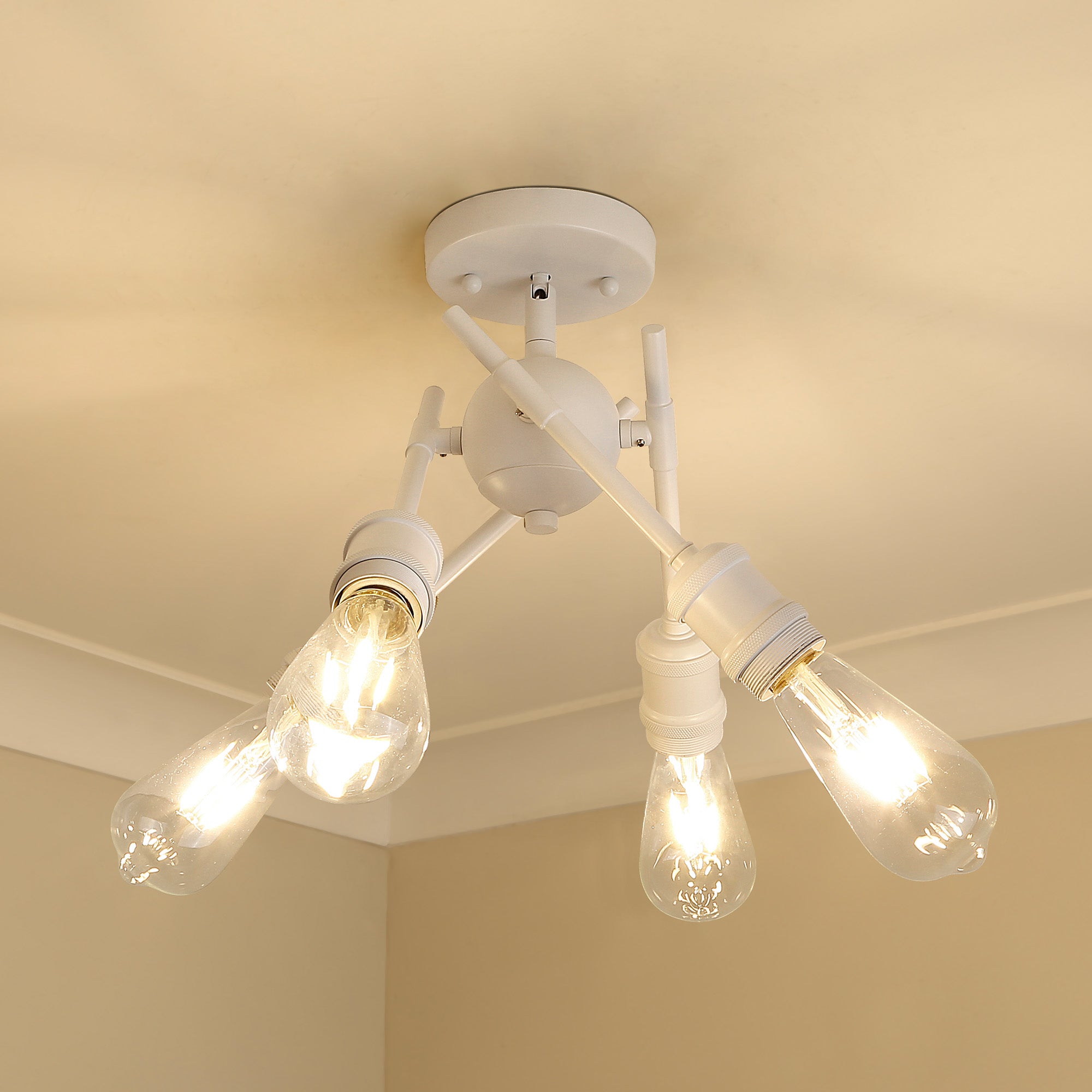 Axel 4-light Semi-Flush Mount in Matte White