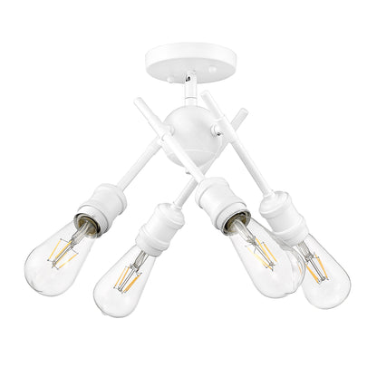 Axel WHT Semi-Flush in Matte White - - Golden Lighting