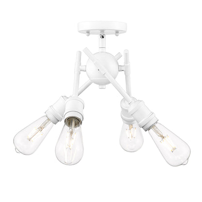 Axel WHT Semi-Flush in Matte White - Matte White / No Shade / NA - Golden Lighting