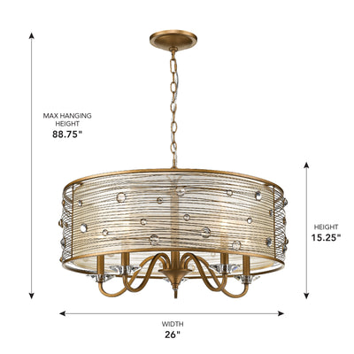 Golden Lighting Joia 5-light Chandelier in Peruvian Gold - - Golden Lighting