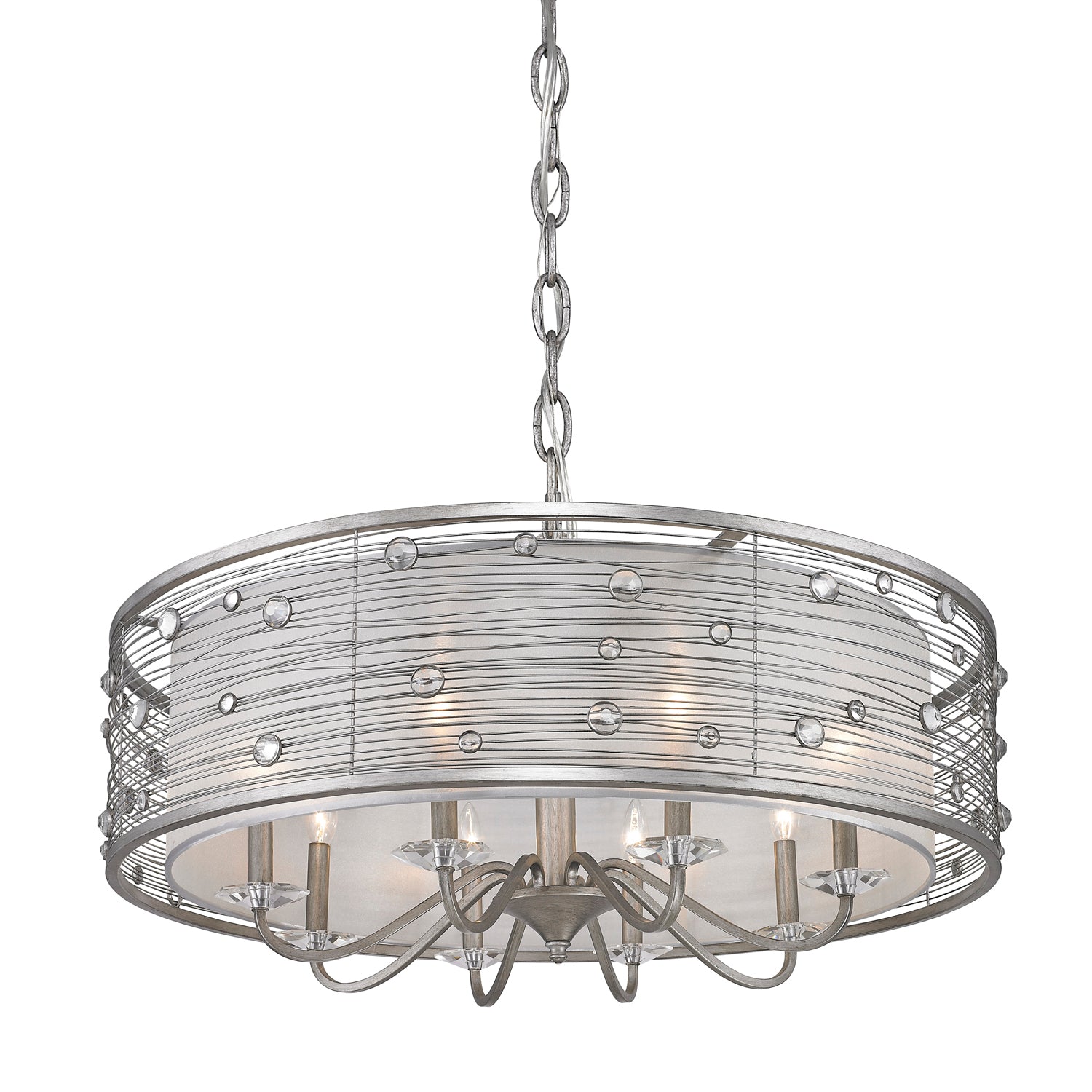 Golden Lighting Joia 8-light Chandelier in Peruvian Silver - - Golden Lighting