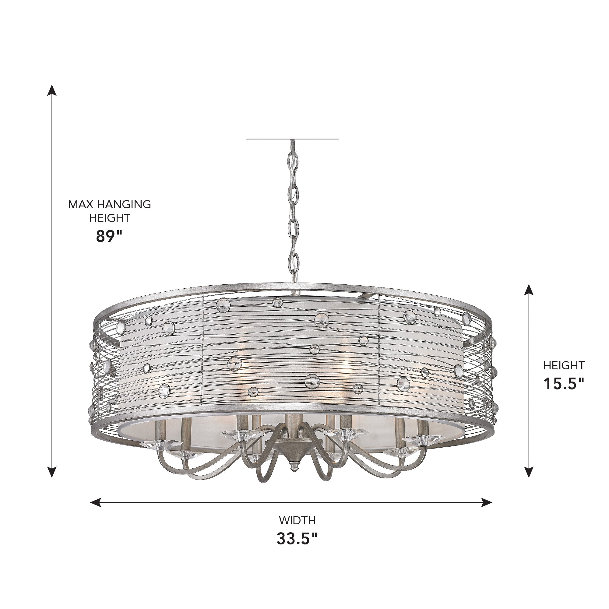 Golden Lighting Joia 8-light Chandelier in Peruvian Silver - - Golden Lighting