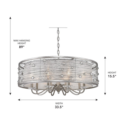 Golden Lighting Joia 8-light Chandelier in Peruvian Silver - - Golden Lighting