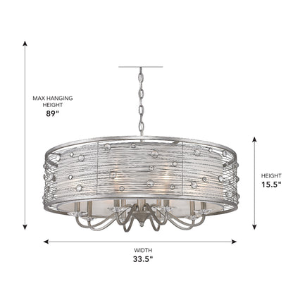Golden Lighting Joia 8-light Chandelier in Peruvian Silver - - Golden Lighting