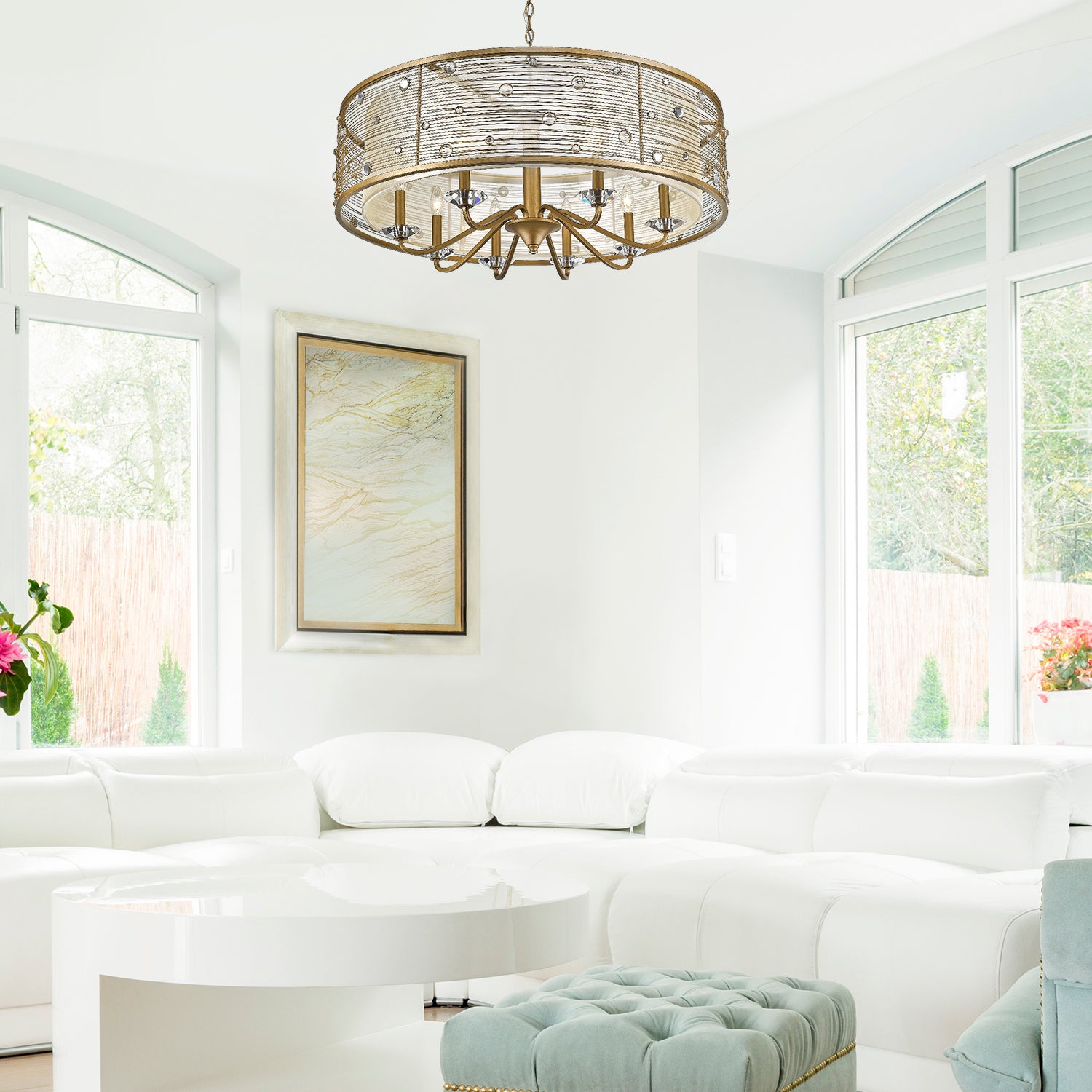 Golden Lighting Joia 8-light Chandelier in Peruvian Gold