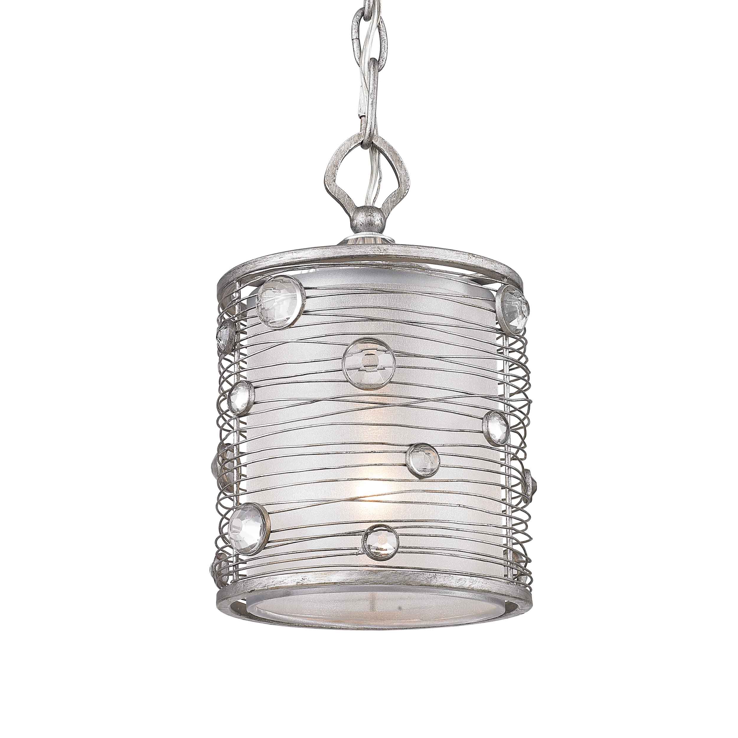Golden Lighting Joia 1-light Pendant in Peruvian Silver - - Golden Lighting