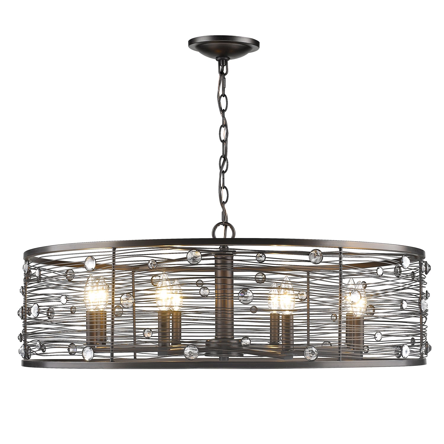 Bijoux 8 Light Chandelier in Brushed Etruscan Bronze - - Golden Lighting