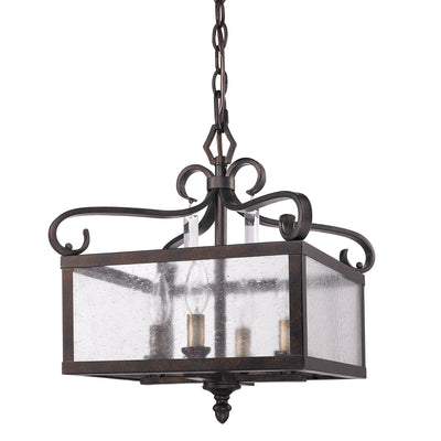 Golden Lighting Valencia 4-light Pendant in Fired Bronze - - Golden Lighting