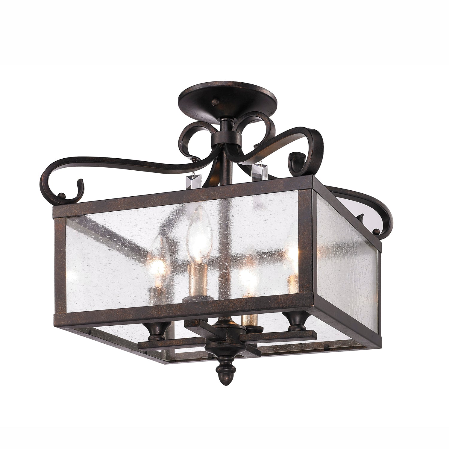 Golden Lighting Valencia 4-light Pendant in Fired Bronze - - Golden Lighting