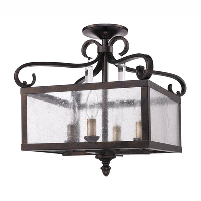 Golden Lighting Valencia 4-light Pendant in Fired Bronze - - Golden Lighting