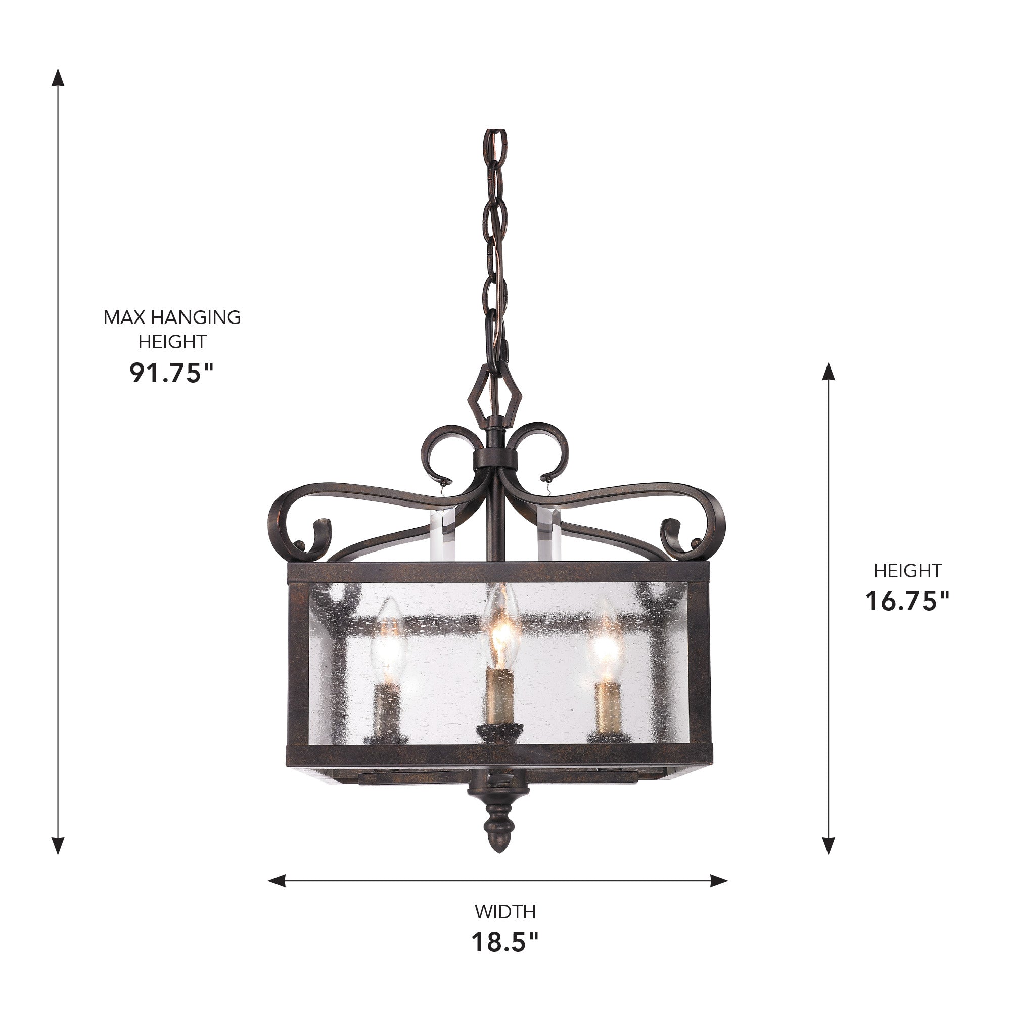Golden Lighting Valencia 4-light Pendant in Fired Bronze - - Golden Lighting