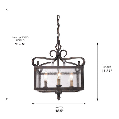 Golden Lighting Valencia 4-light Pendant in Fired Bronze - - Golden Lighting