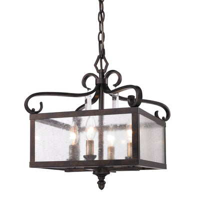 Golden Lighting Valencia 4-light Pendant in Fired Bronze - - Golden Lighting