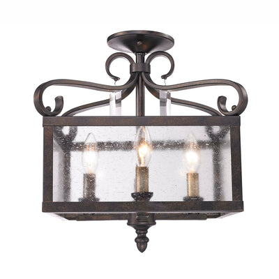 Golden Lighting Valencia 4-light Semi-Flush Mount in Fired Bronze - - Golden Lighting