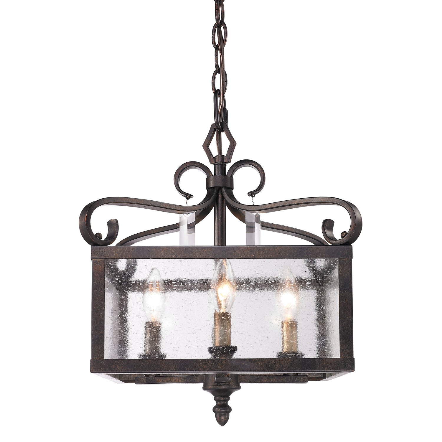 Golden Lighting Valencia 4-light Semi-Flush Mount in Fired Bronze - - Golden Lighting