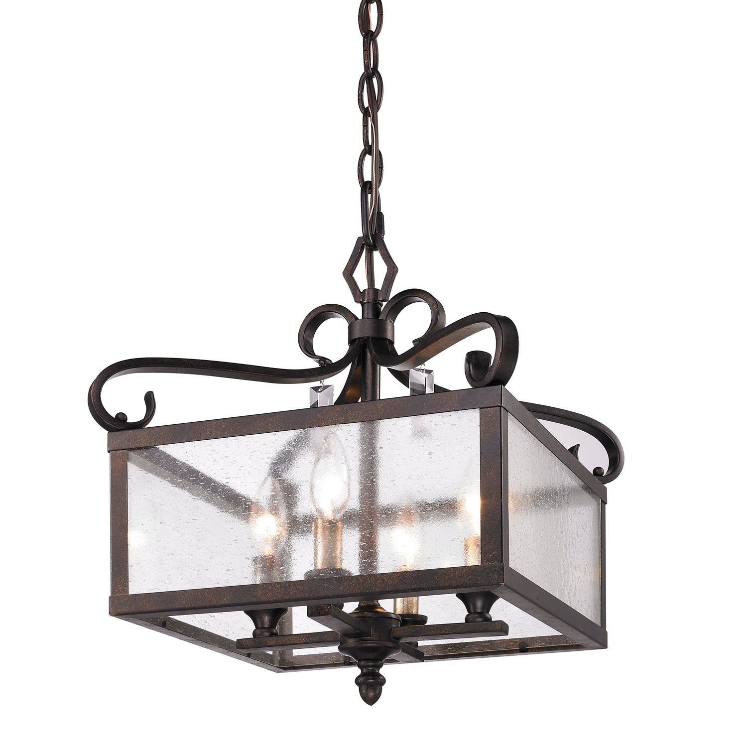 Golden Lighting Valencia 4-light Semi-Flush Mount in Fired Bronze - - Golden Lighting
