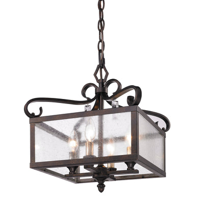 Golden Lighting Valencia 4-light Semi-Flush Mount in Fired Bronze - - Golden Lighting