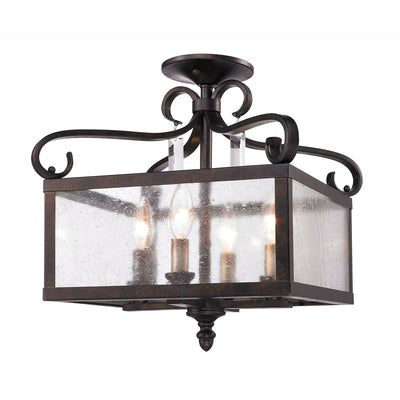 Golden Lighting Valencia 4-light Semi-Flush Mount in Fired Bronze - - Golden Lighting