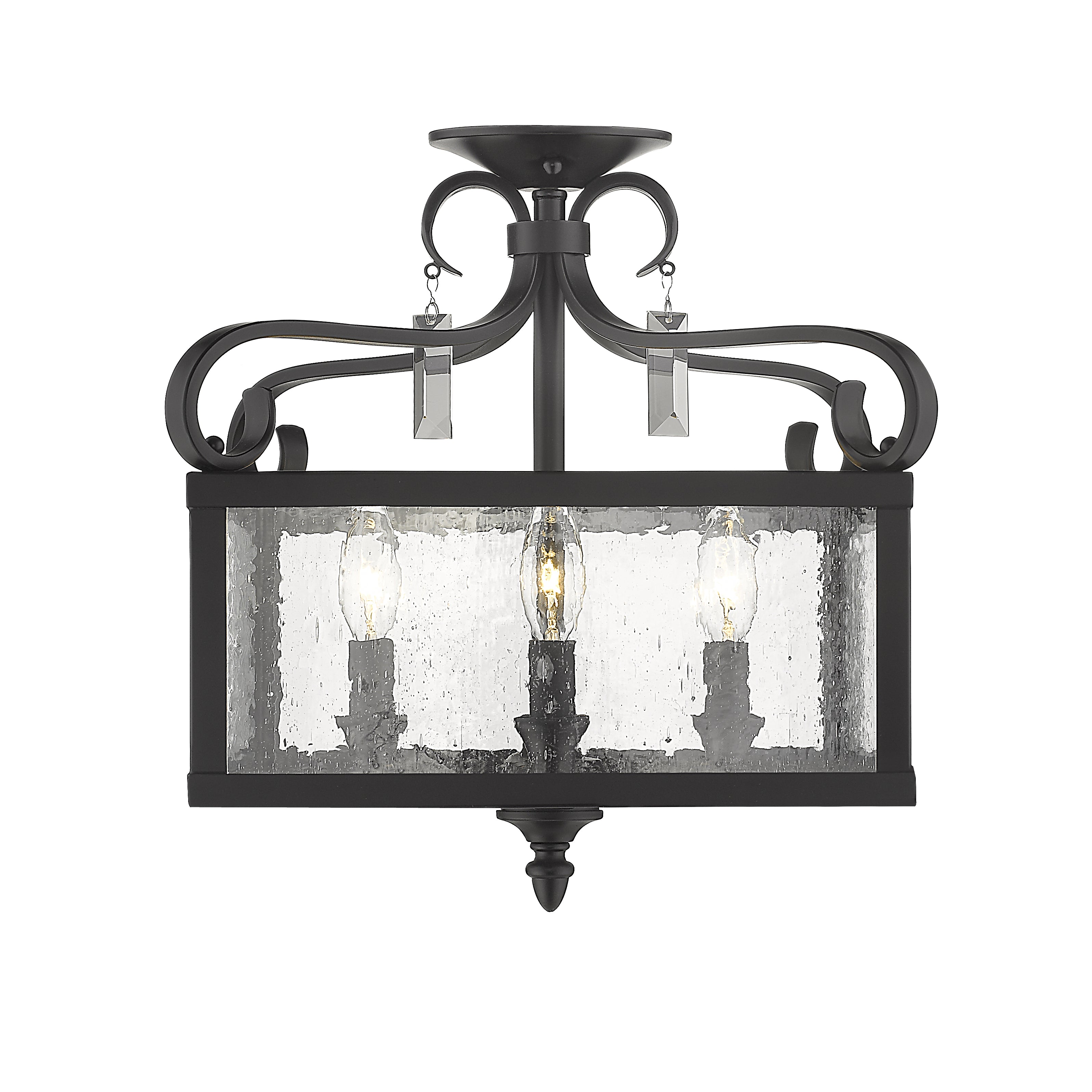 Golden Lighting Valencia 4-light Semi-Flush Mount in Matte Black