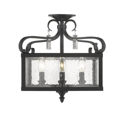 Golden Lighting Valencia 4-light Semi-Flush Mount in Matte Black