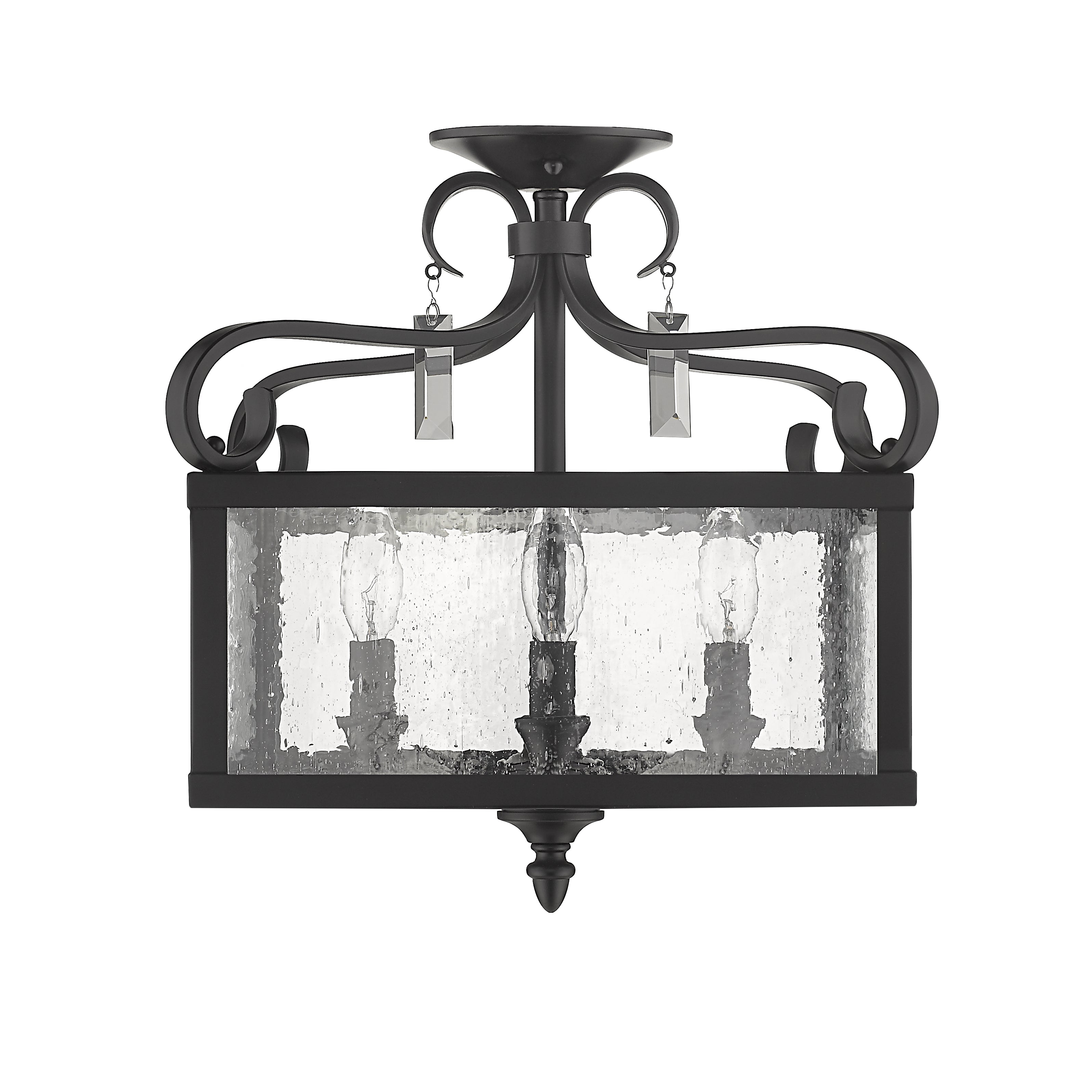 Golden Lighting Valencia 4-light Semi-Flush Mount in Matte Black