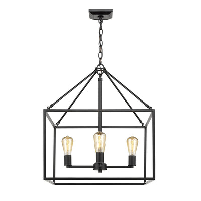 Golden Lighting Wesson 4-light Chandelier in Matte Black - - Golden Lighting