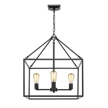 Golden Lighting Wesson 4-light Chandelier in Matte Black - - Golden Lighting