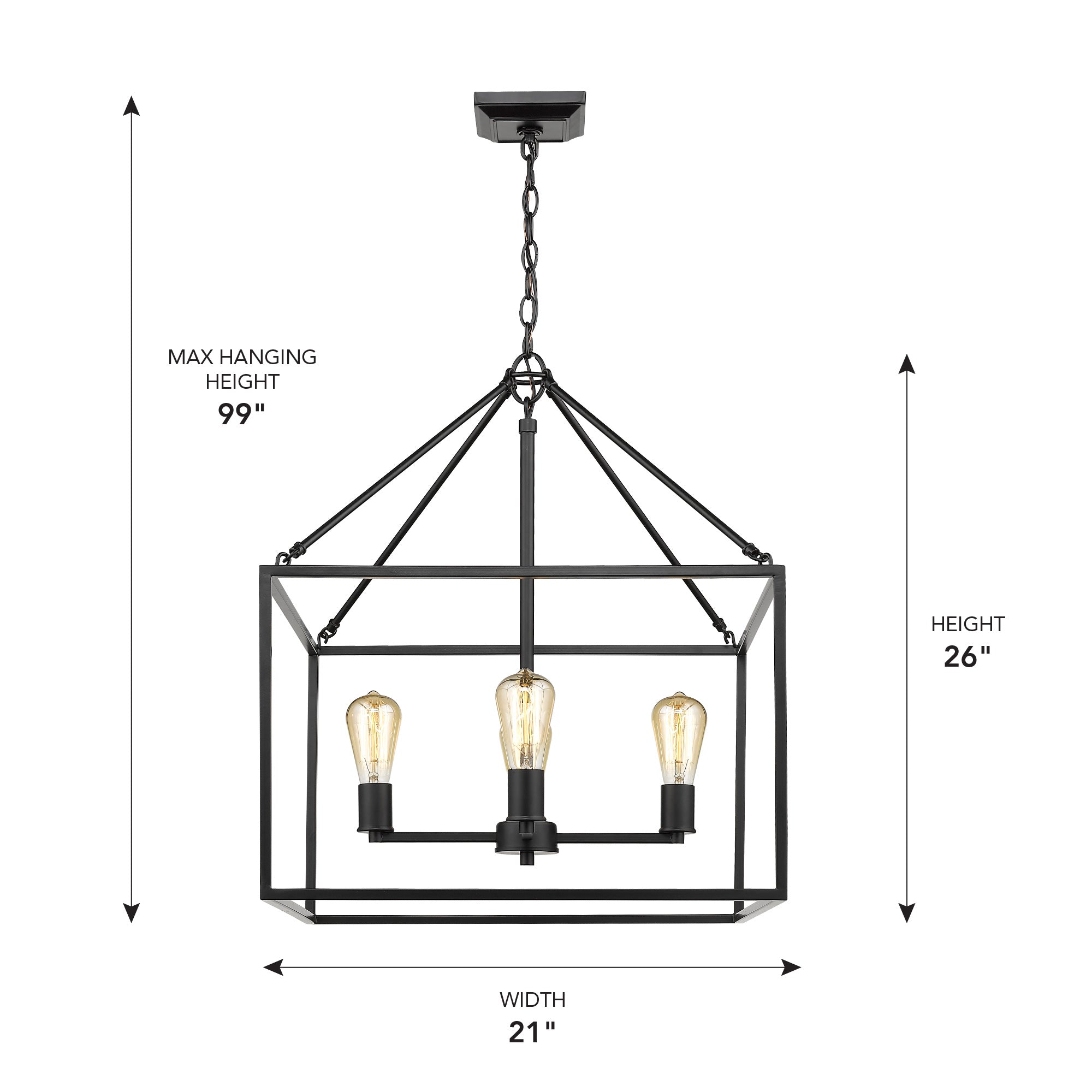 Wesson 4-light chandelier in Black - - Golden Lighting