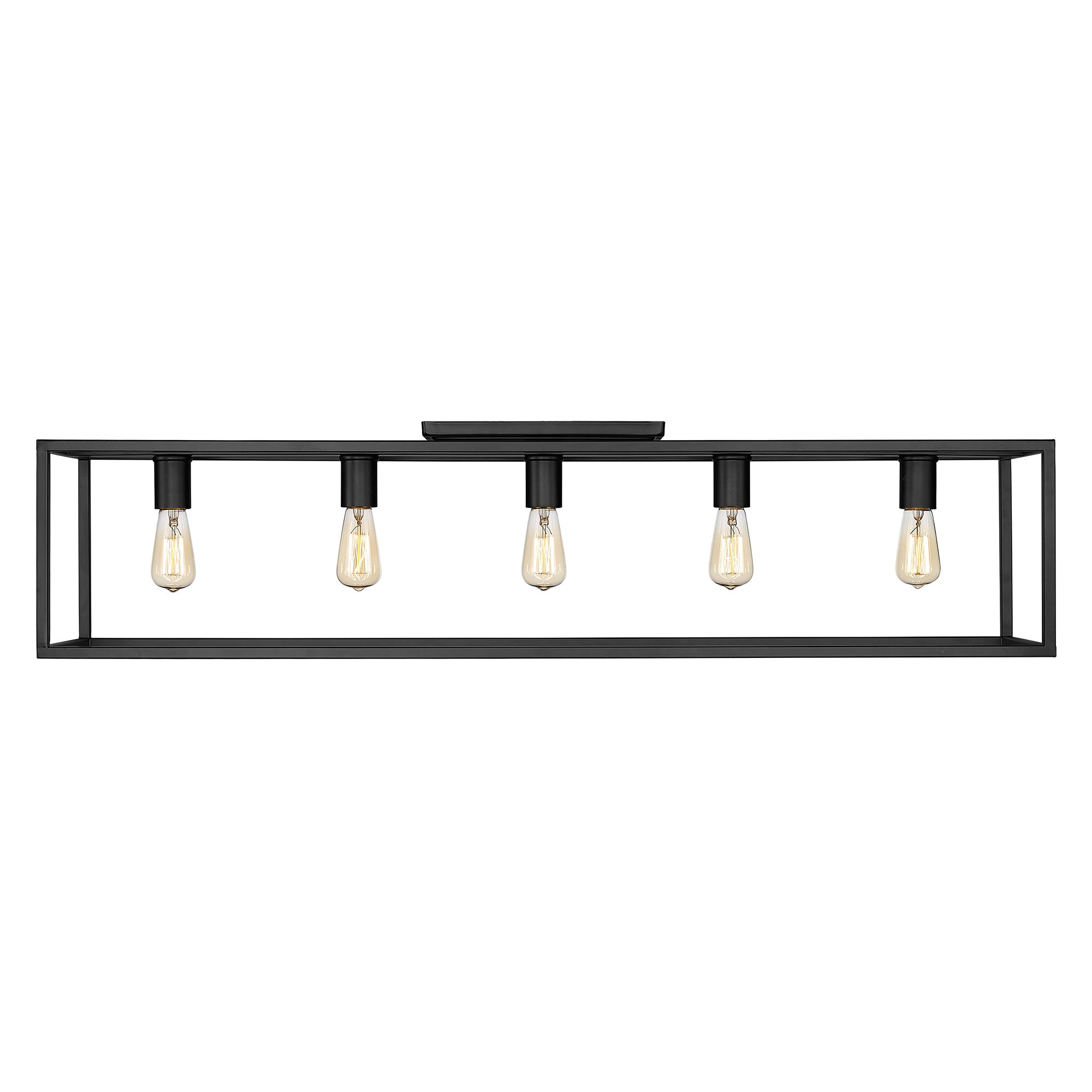 Golden Lighting Wesson 5-light Flush Mount in Matte Black - - Golden Lighting