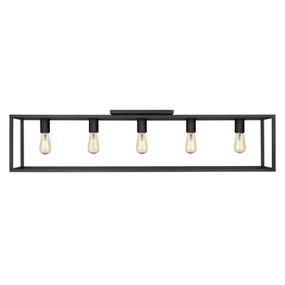 Golden Lighting Wesson 5-light Flush Mount in Matte Black - - Golden Lighting