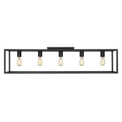 Golden Lighting Wesson 5-light Flush Mount in Matte Black - - Golden Lighting