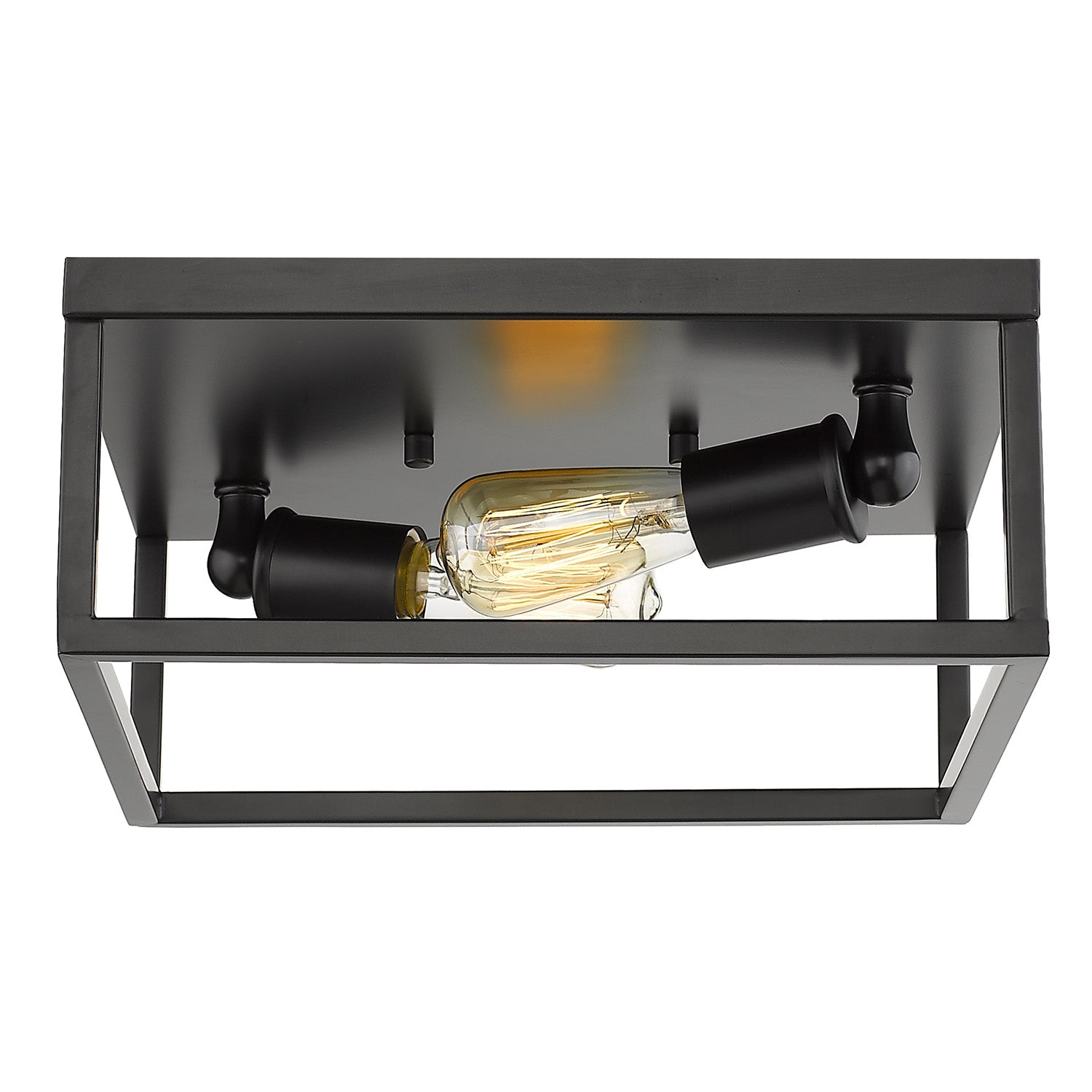 Golden Lighting Wesson 2-light Flush Mount in Matte Black - - Golden Lighting