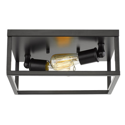Golden Lighting Wesson 2-light Flush Mount in Matte Black - - Golden Lighting