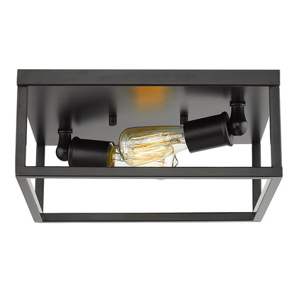 Golden Lighting Wesson 2-light Flush Mount in Matte Black - - Golden Lighting