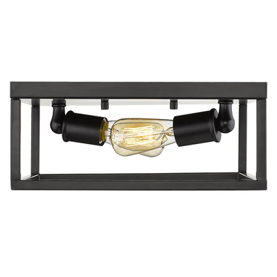 Golden Lighting Wesson 2-light Flush Mount in Matte Black - - Golden Lighting
