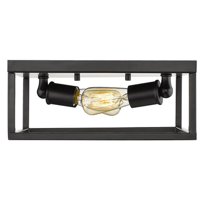 Golden Lighting Wesson 2-light Flush Mount in Matte Black - - Golden Lighting
