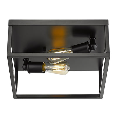 Golden Lighting Wesson 2-light Flush Mount in Matte Black - - Golden Lighting