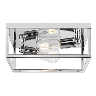 Golden Lighting Wesson 2-light Flush Mount in Chrome - - Golden Lighting