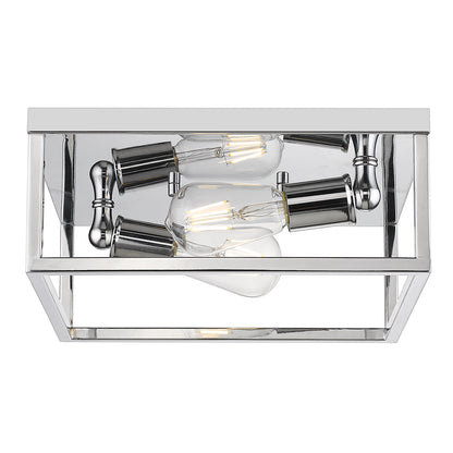 Golden Lighting Wesson 2-light Flush Mount in Chrome - - Golden Lighting