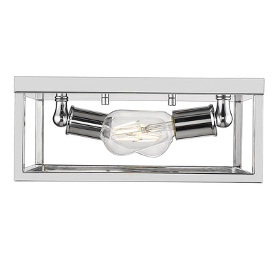 Golden Lighting Wesson 2-light Flush Mount in Chrome - - Golden Lighting