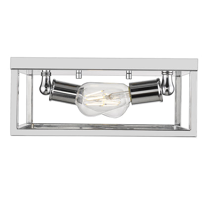 Golden Lighting Wesson 2-light Flush Mount in Chrome - - Golden Lighting