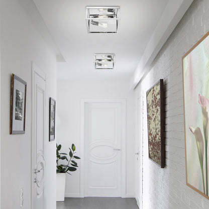 Golden Lighting Wesson 2-light Flush Mount in Chrome - - Golden Lighting